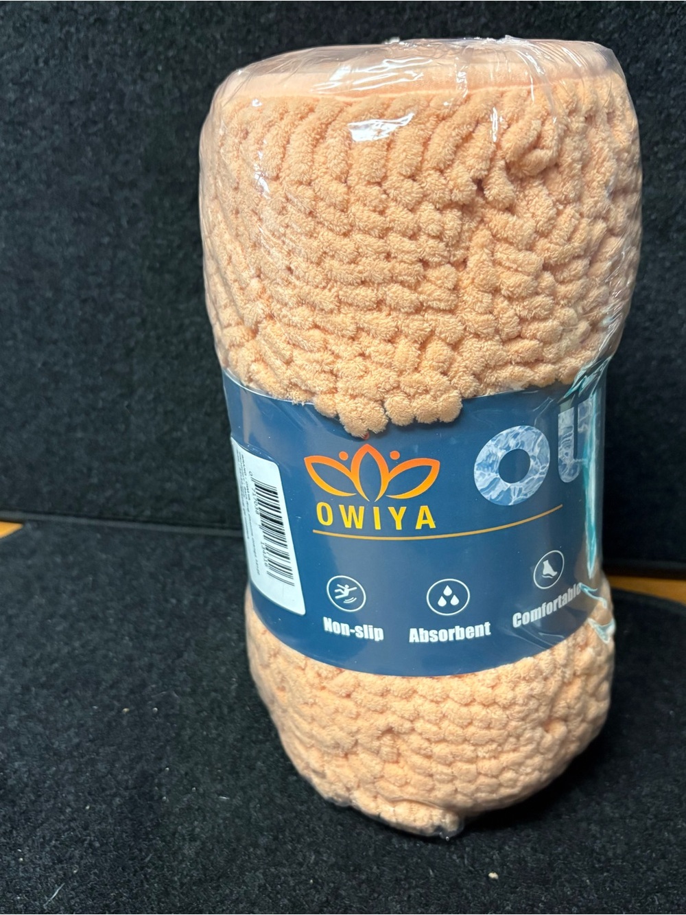OWIYA Chenille Bath Rug 32x20 Orange Soft Plush Non-Slip Mat - Picture 3 of 4